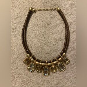 Elegant Gold and Brown Statement Necklace